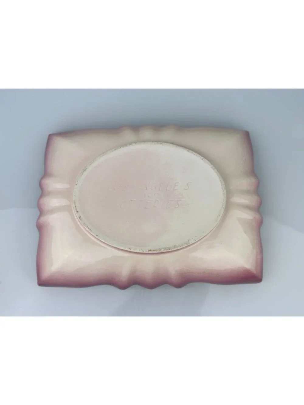 MCM Planter Console Bowl Los Angeles Pottery VTG Pink Green Ombre Bonsai READ
